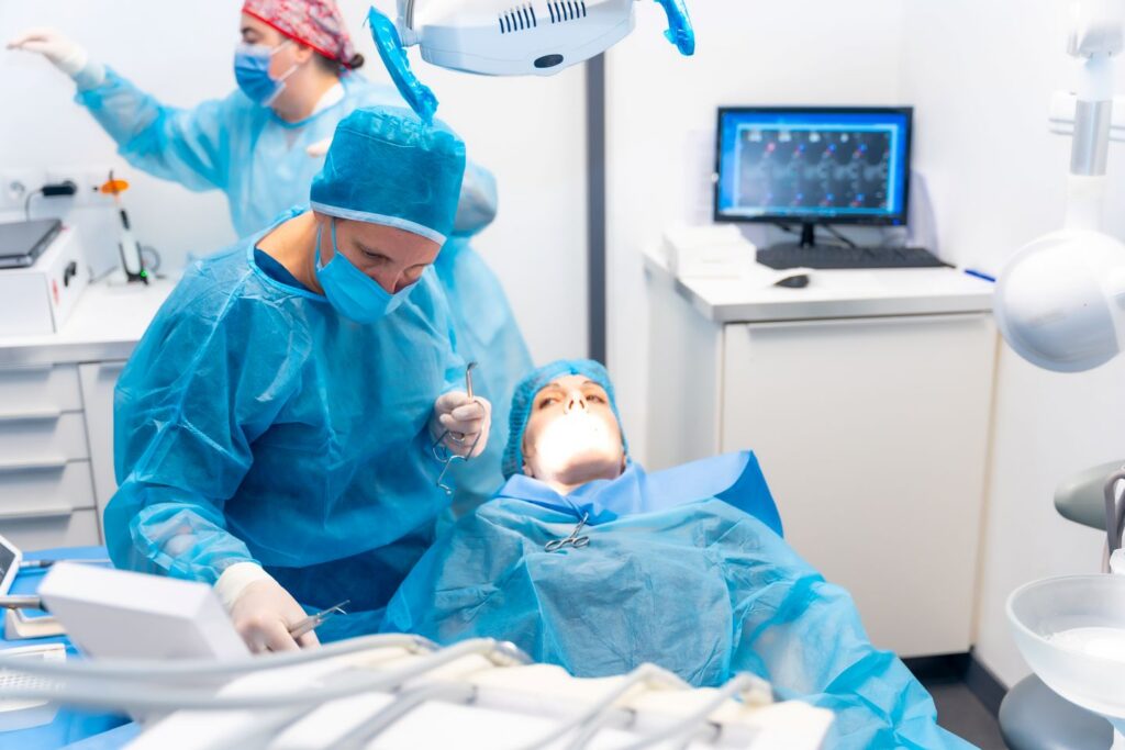 Dental surgery procedure at modern Valdosta GA dental office.